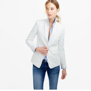 J. Crew Tall Regent Blazer in White Linen - 14T